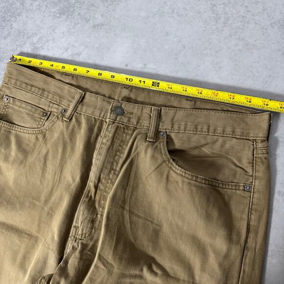 Levi’s 505 Straight Fit Khaki Denim Jeans Classic Work Style - Size: 38x34 - Picture 4 of 9